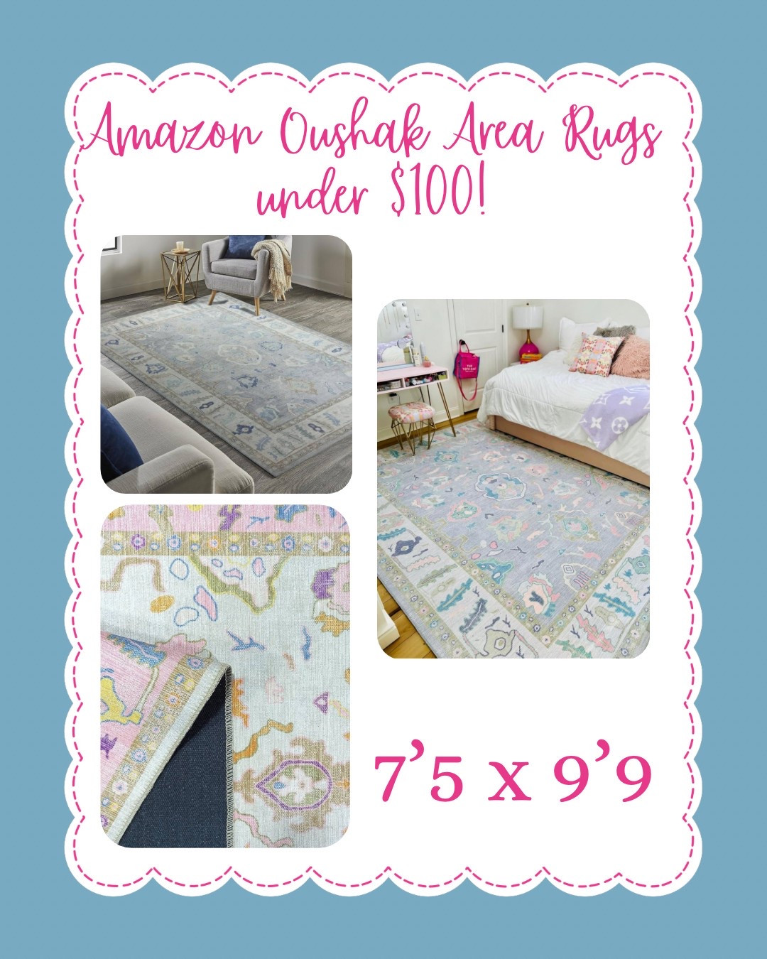Run!!! Some of the Amazon Oushak rugs are back on sale for under $100!!! 😍😍😍 They are SO good! I have one in my living room and daughter’s room  I have found they do not attract pet hair (German shepherd mama 😵‍💫), do not hold odor, and vacuum/spot clean really well! Hurry before they are gone. 

#LTKHome #LTKFindsUnder100 #LTKSaleAlert