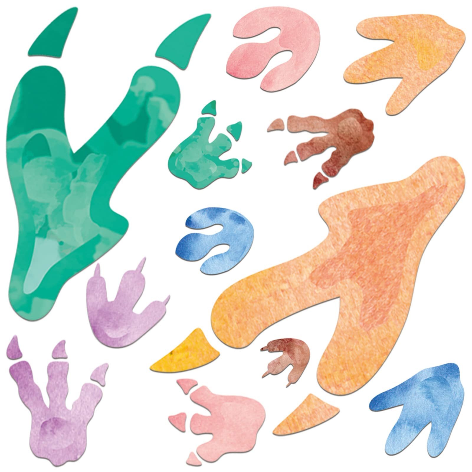 Fumete 48 Pcs Watercolor Dinosaur Footprints Floor Decals Dinosaur Tracks Wall Decals Peel and St... | Amazon (US)