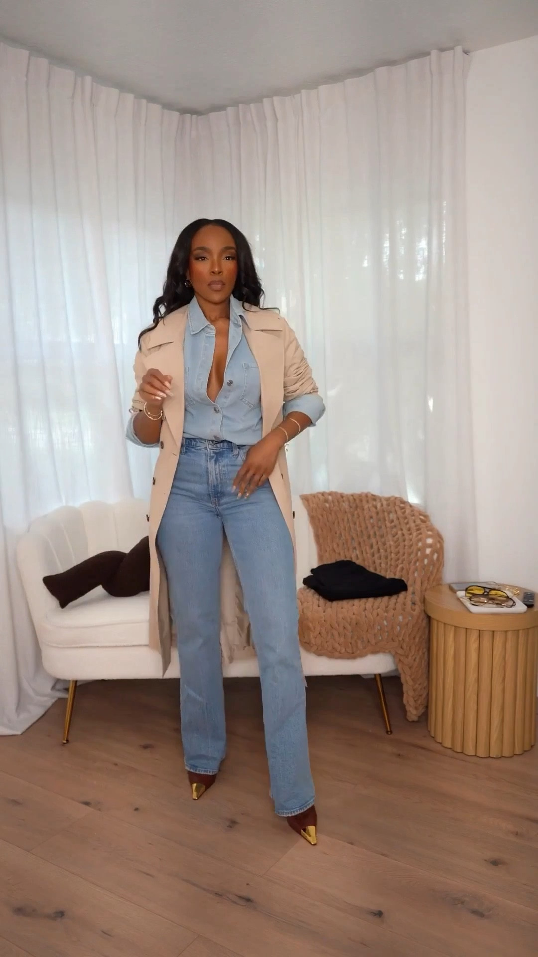 Scroll to shop this layered denim look featuring a classic chambray shirt styled with light wash denim and a timeless trench coat for an effortlessly elevated everyday outfit. The structured layers add dimension while the denim-on-denim keeps the look modern and polished.

Perfect for casual work days, coffee runs, weekend errands, travel outfits, and everyday street style.

5'4" | 138 lbs | 34D bust | 27" waist | 40" hips

#LTKSpringSale #LTKvlog #LTKootd

#LTKootd #LTKPetite #LTKgrwm