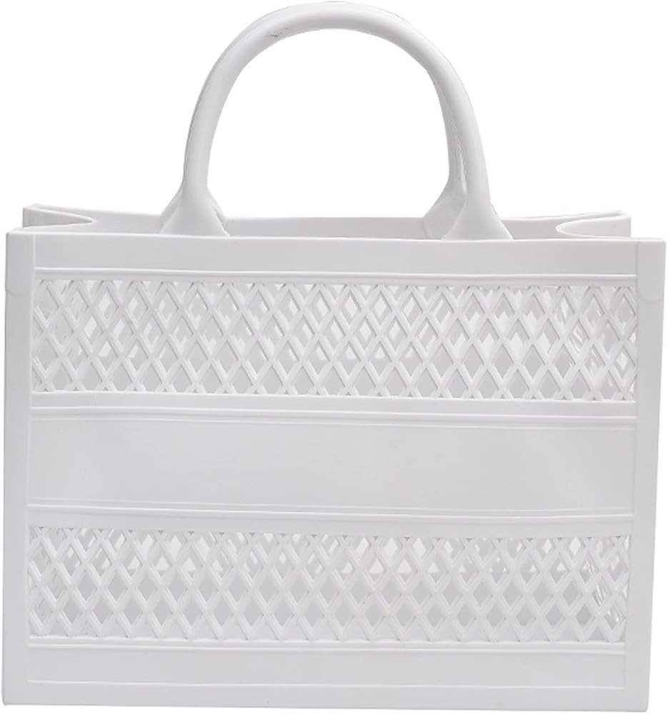 Beach Bag, Jelly Beach Bag Plastic Basket Purse, Flower Tote Bag Aesthetic, Gift Bag for Kids,Gir... | Amazon (US)