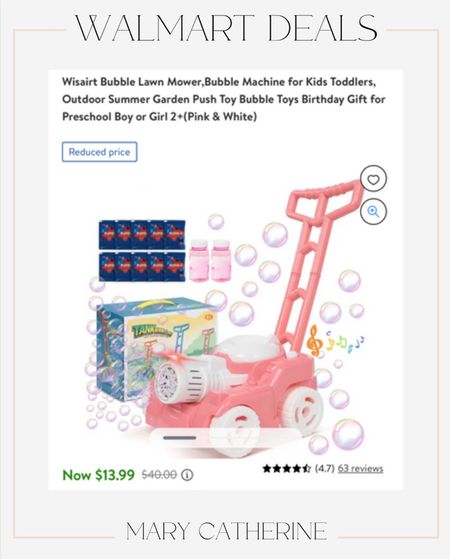 Walmart deal, walmart sale, walmart find, walmart kids, toddler gift, Christmas in July, bubbles, bubble machine, bubble lawn mower, summer fun 

#LTKsalealert #LTKkids #LTKFind