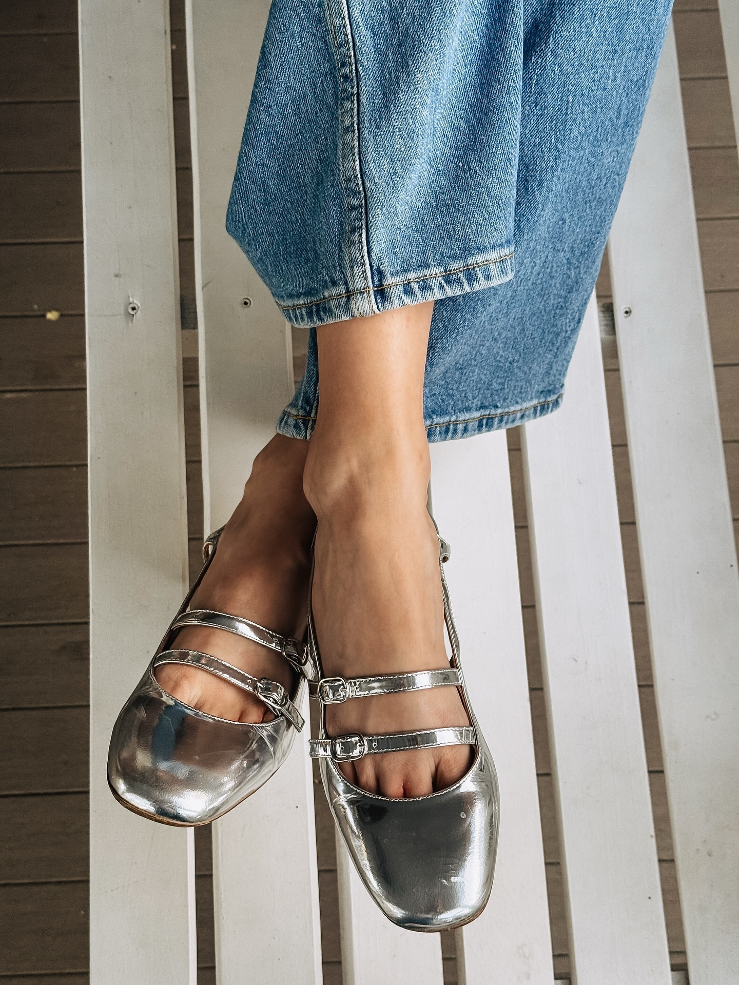 Think if I tap my heels I’ll fly away?🪽Cutest silver shoes with the cutest denim.

#LTKShoeCrush #LTKSeasonal #LTKSaleAlert