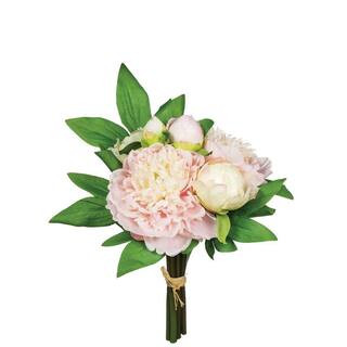 SULLIVANS 11 in. Pink Artificial Peony Bush 27964BH PI - The Home Depot | The Home Depot