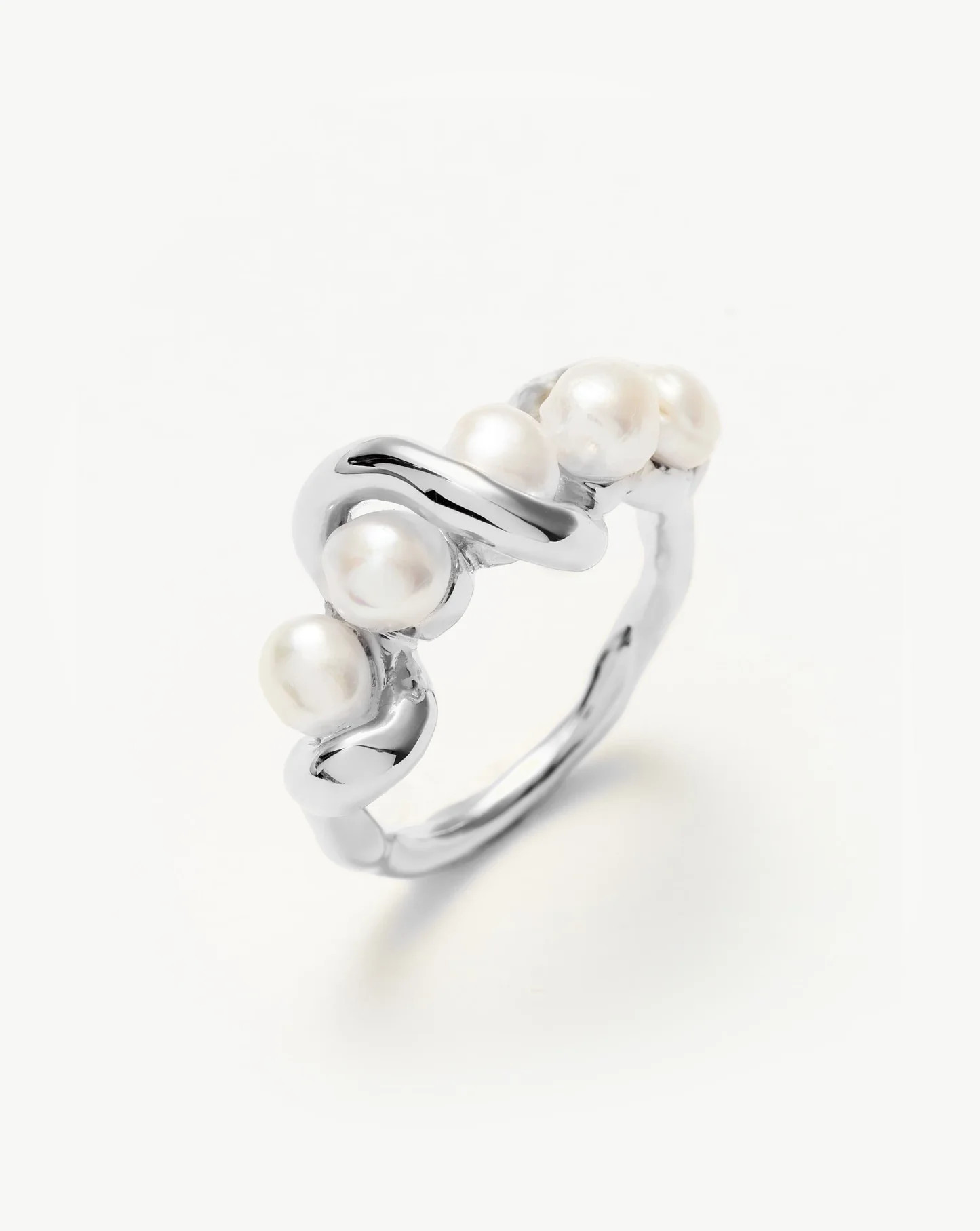 Molten Pearl Twisted Stacking Ring | Missoma US