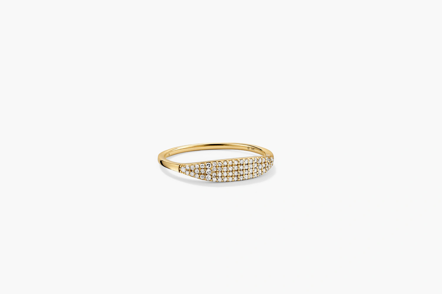 Pavé Diamond Slim Signet | Mejuri Fine Crew