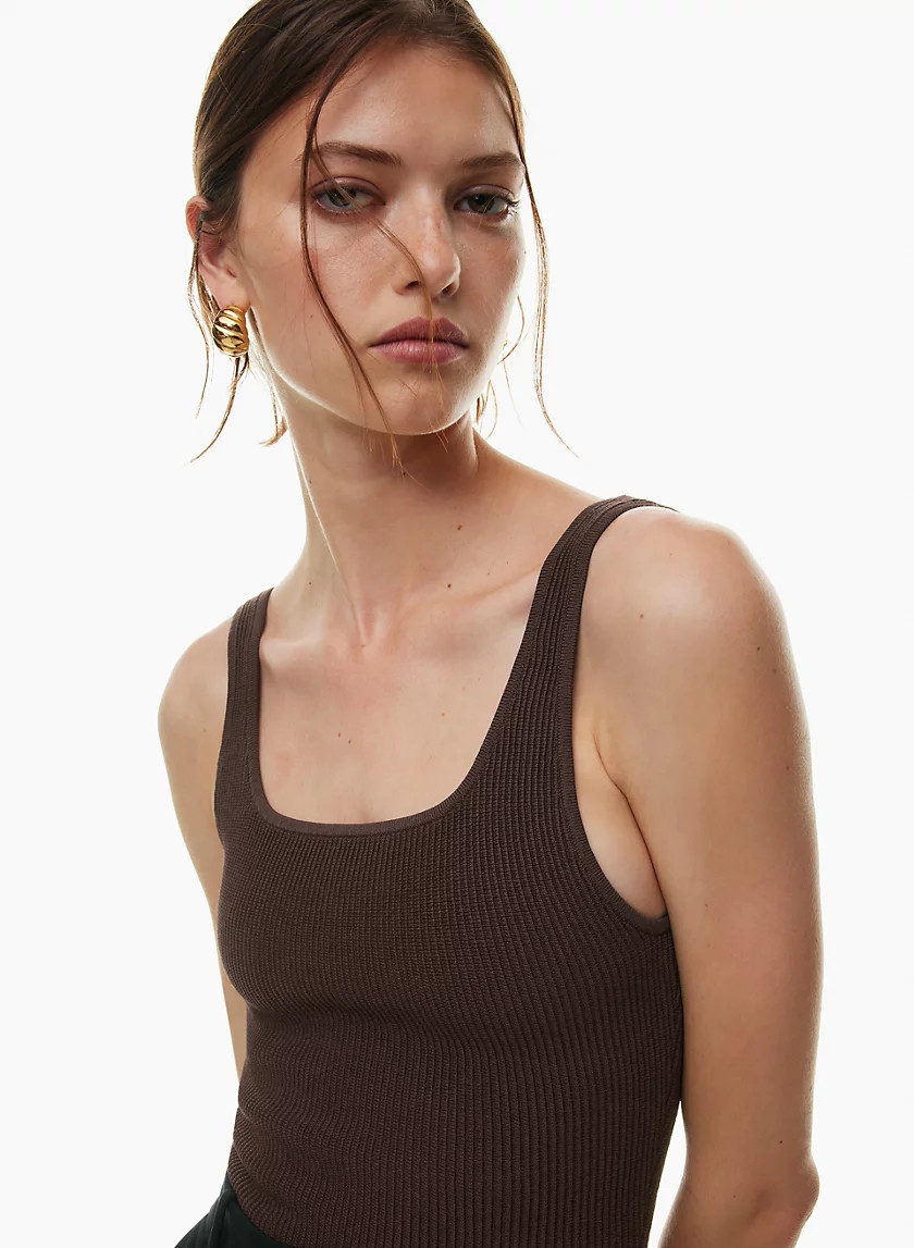 SCULPT KNIT SQUARENECK TANK | Aritzia