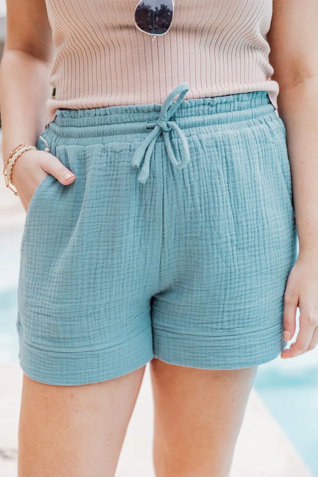 Defining You Teal Pull On Shorts | Pink Lily