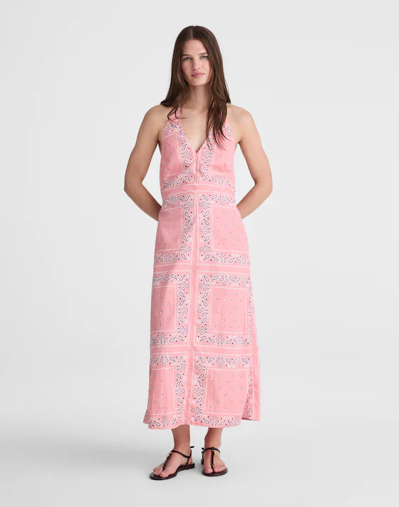 Madewell x Shopbop Smocked Halter Midi Dress | Madewell