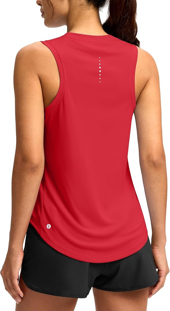 SANTINY Women's Sleeveless Workout Tops Lightweight Tennis Yoga Athletic Running Shirts Racerback... | Amazon (US)
