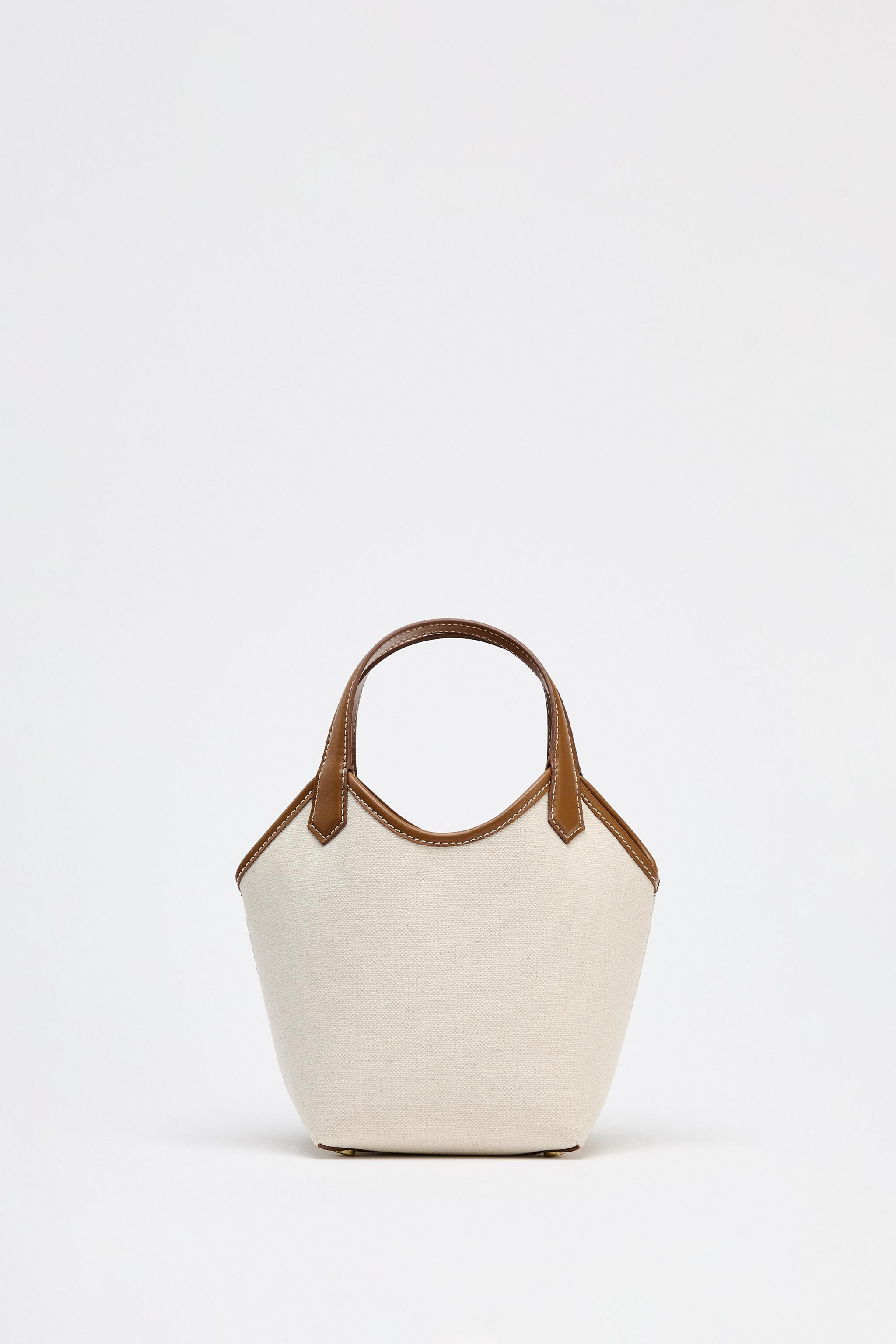 CONTRAST CANVAS MINI SHOPPER | Zara US