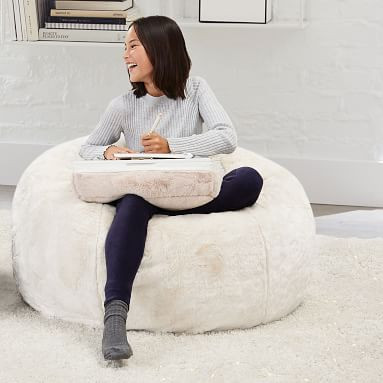 Ivory Polar Bear Faux-Fur Bean Bag Chair | Pottery Barn Teen | Pottery Barn Teen