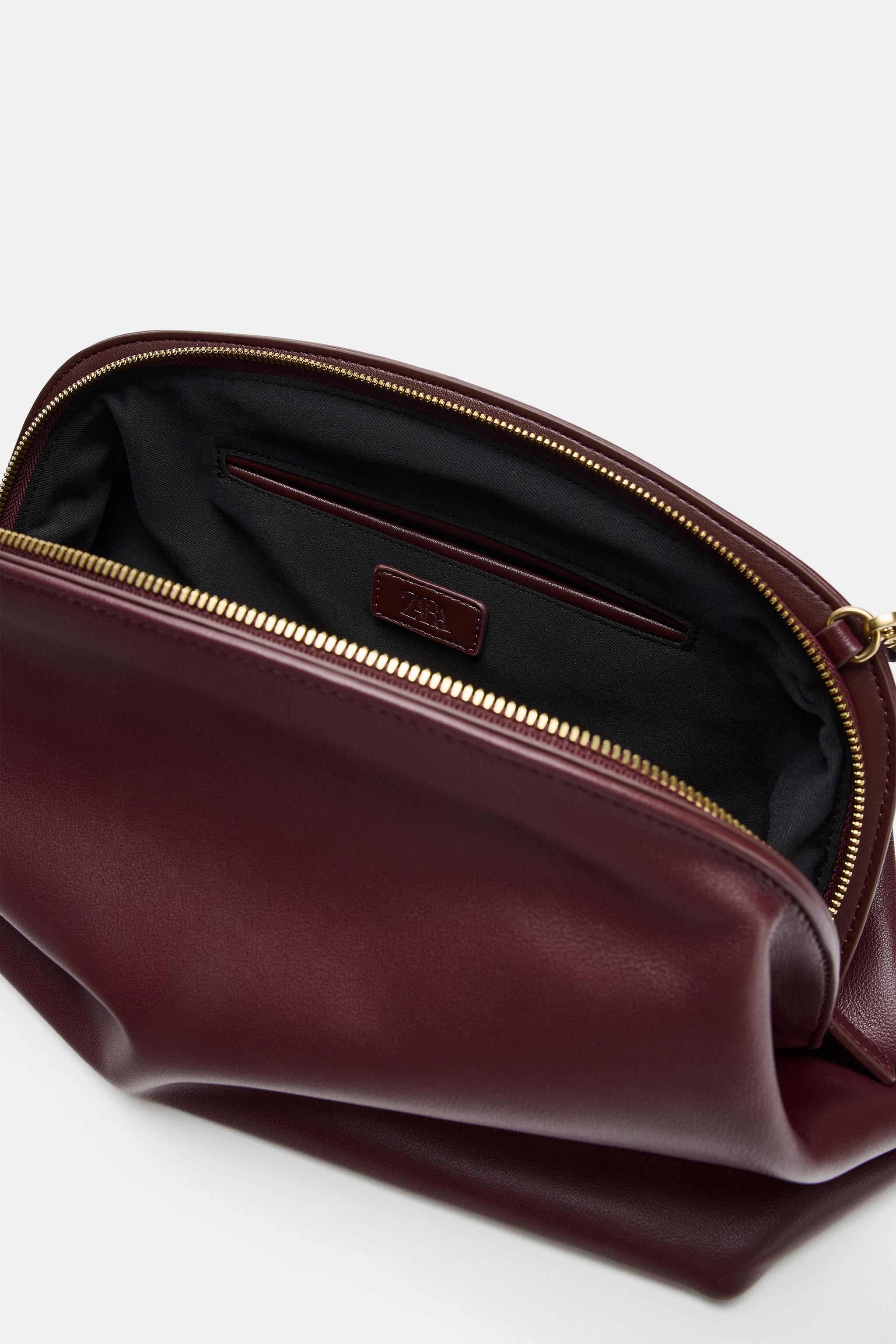 LEATHER CLUTCH BAG | Zara US