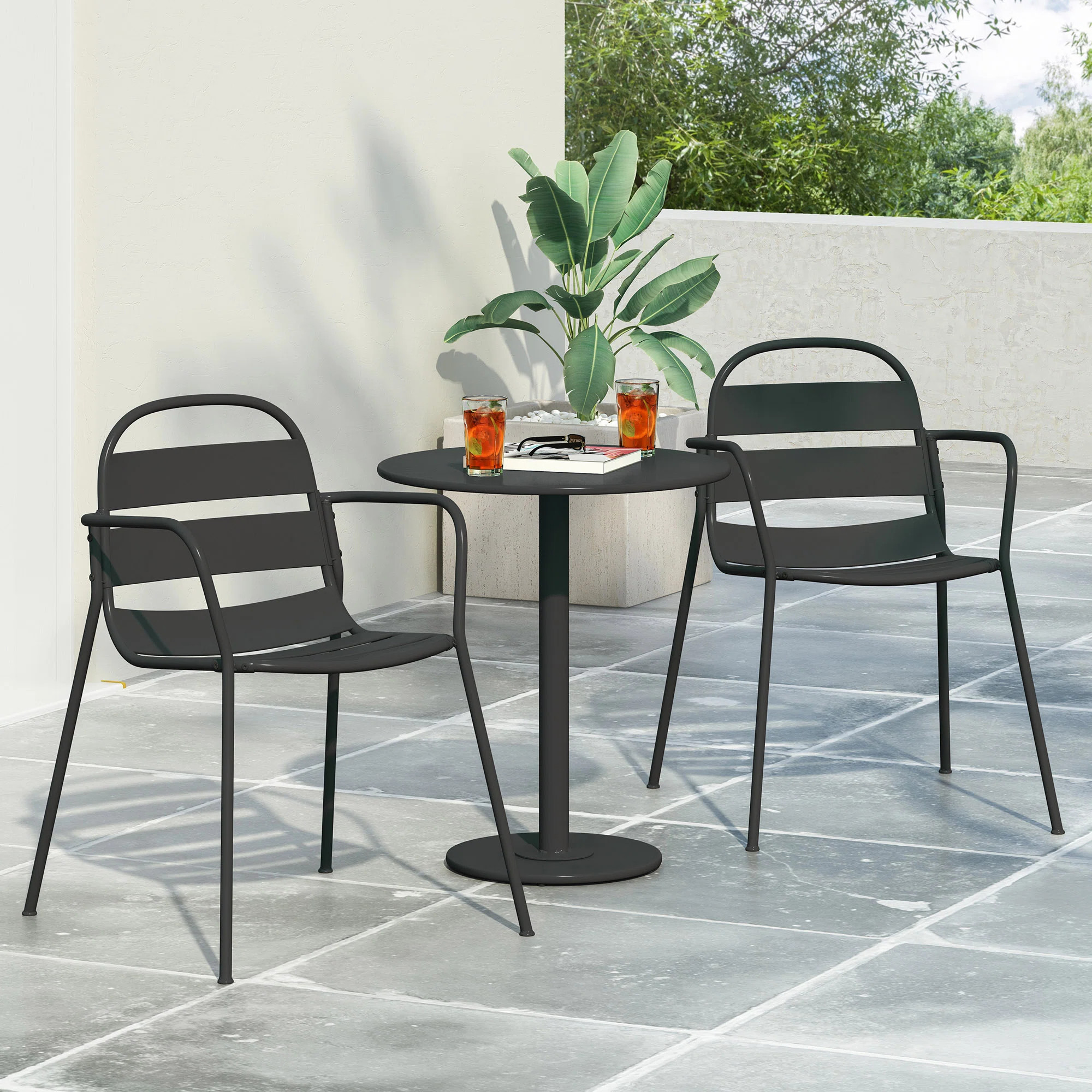 Fredell 2 - Person Patio Dining Set with Round Table | Wayfair North America