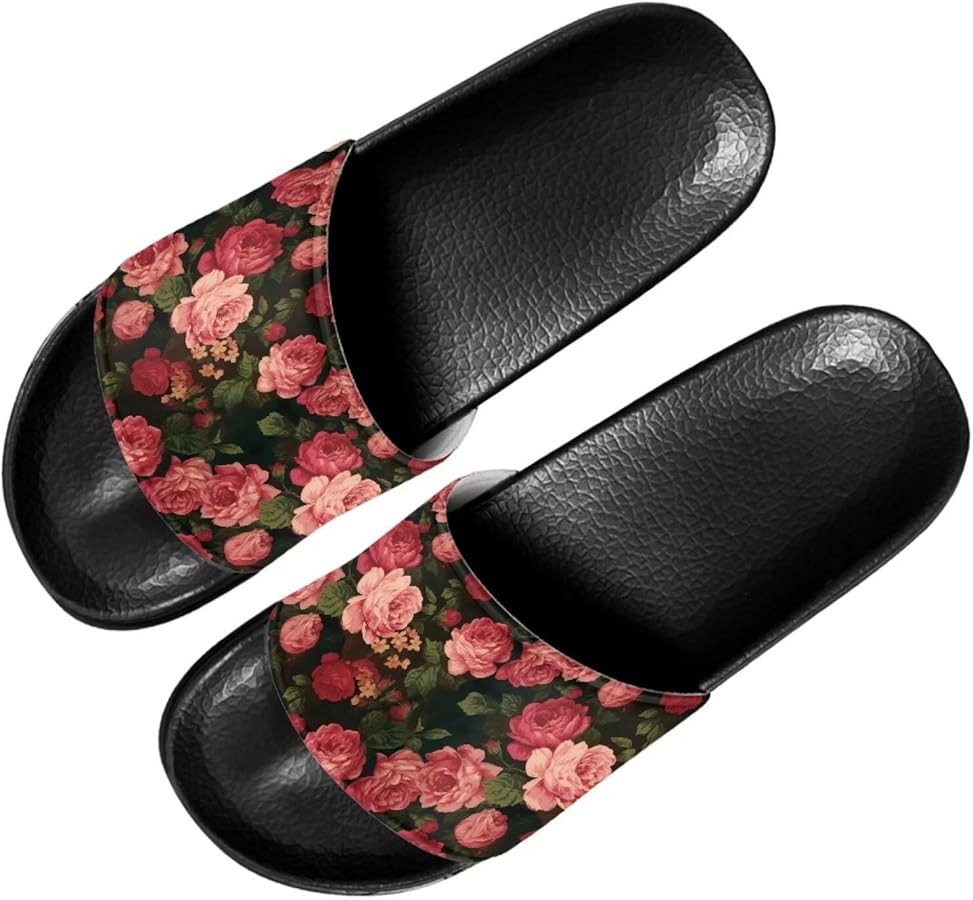 Slide Sandals for Women Non-Slip Sandals Slippers Indoor Outdoor Sole Flat Sandals Summer Slipper... | Amazon (US)