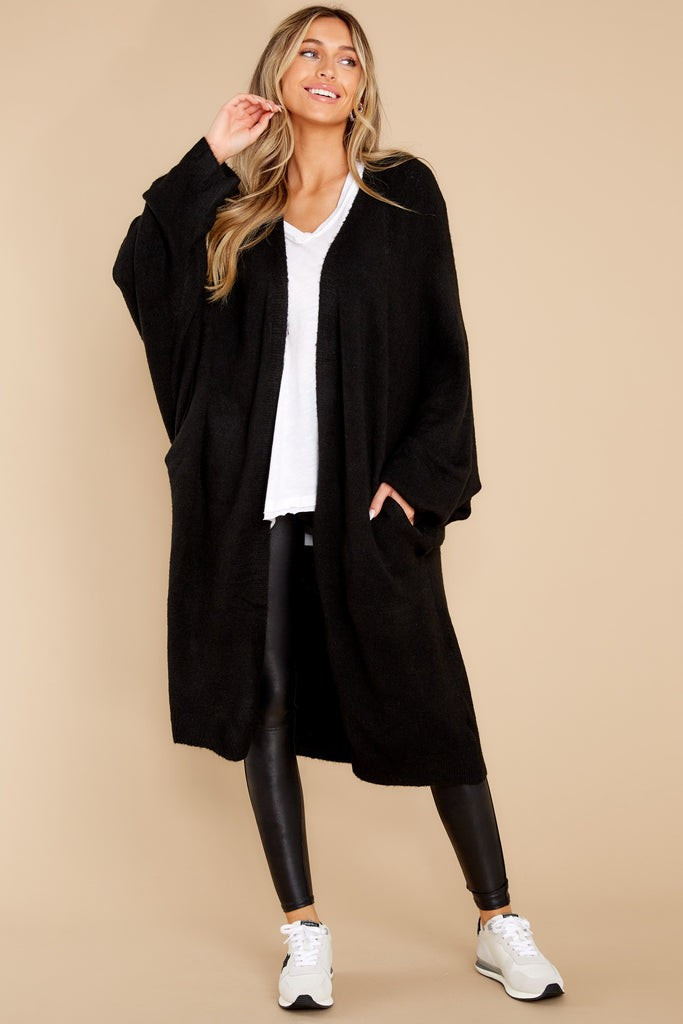 Miracles Of Cozy Black Cardigan | Red Dress 