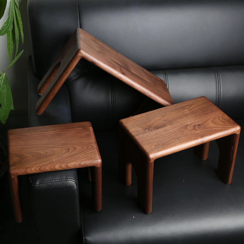 Custom Engraved Walnut Nesting Stools, Handmade Dovetail Joinery | Etsy (Global)