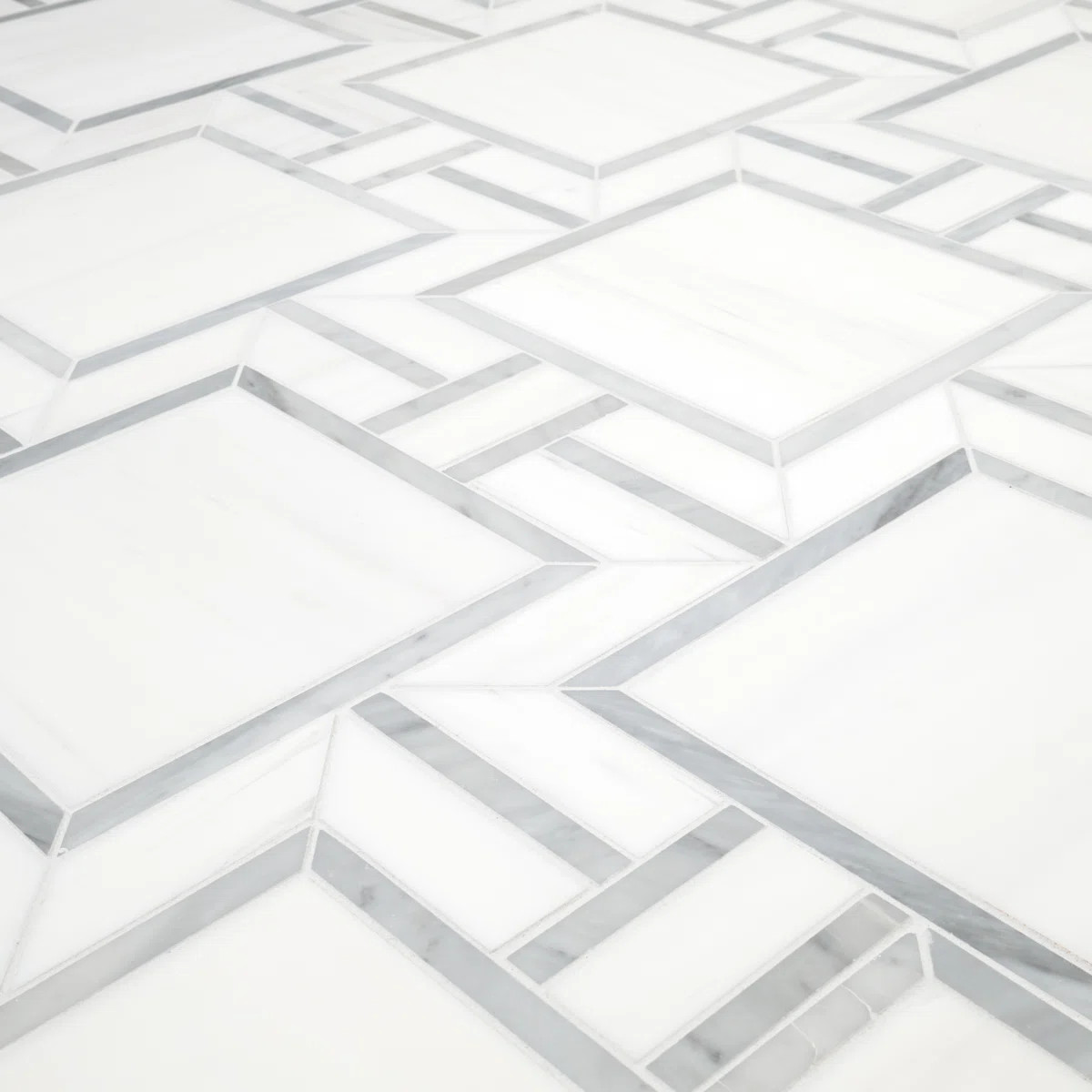 Calabria Frost Portico 11 in. x 13 in. Polished Marble Mosaic Floor and Wall Tile | Wayfair North America