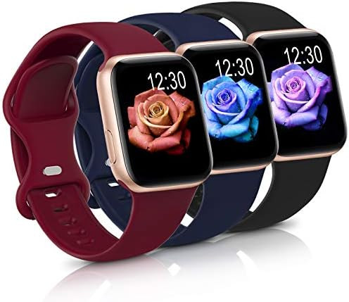 Sport Band Compatible with Apple Watch iWatch Bands 38mm 40mm 42mm 44mm,Soft Silicone Strap Wrist... | Amazon (US)