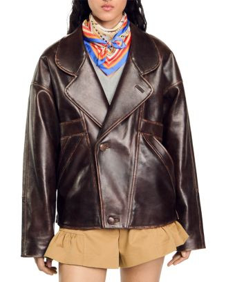 Sandro Clem Leather Jacket  | Bloomingdale's Women | Bloomingdale's (US)