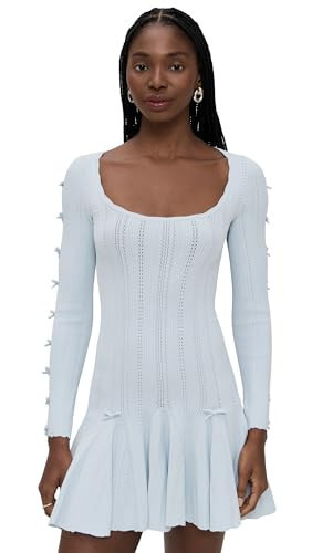 LOVESHACKFANCY Women's Seychelle Dress, Icicle Blue, L | Amazon (US)