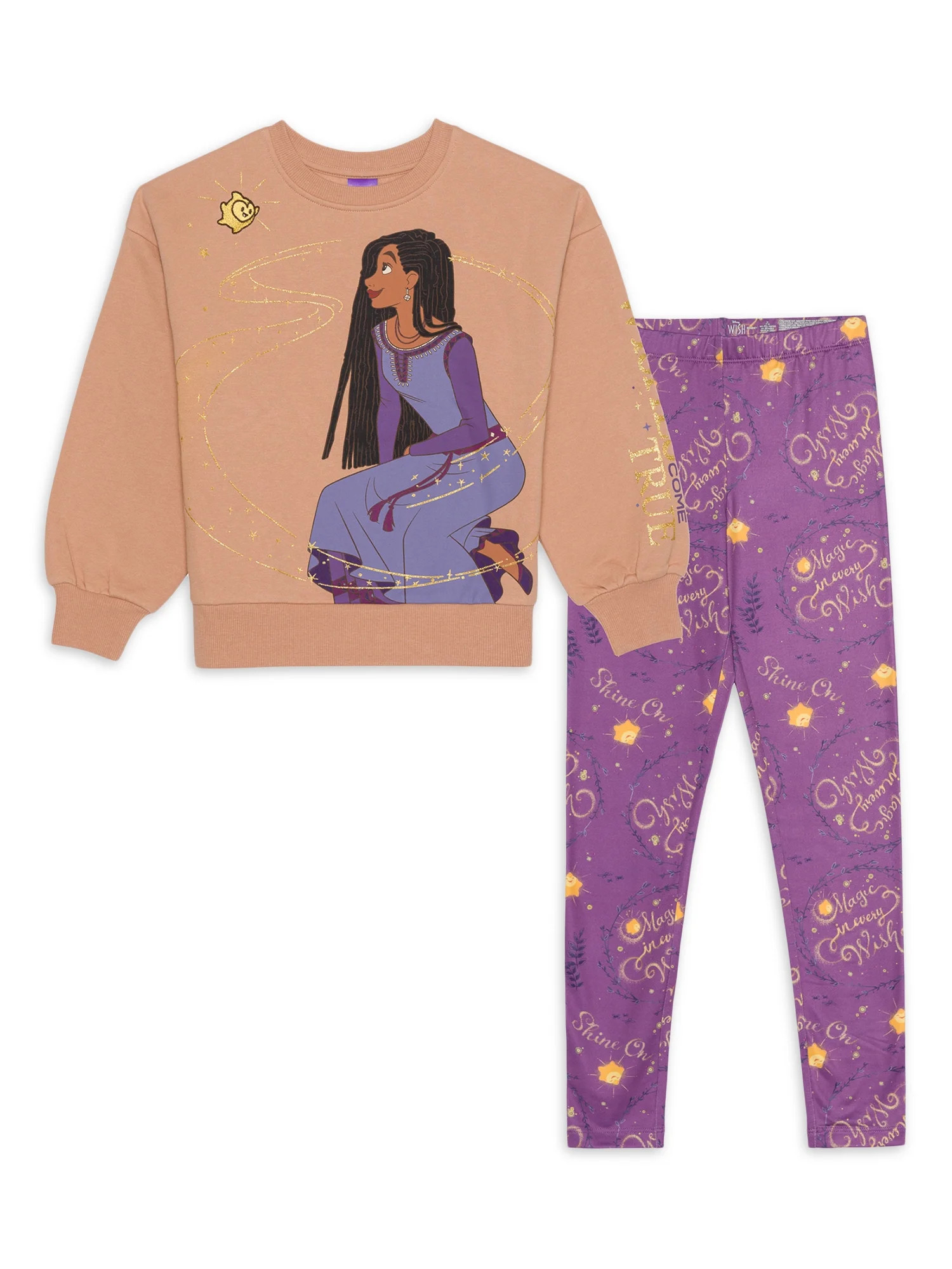 Disney Wish Girls Long Sleeve Pullover Sweatshirt and Leggings Set, 2-Piece Set, Sizes 4/5-14/16 | Walmart (US)