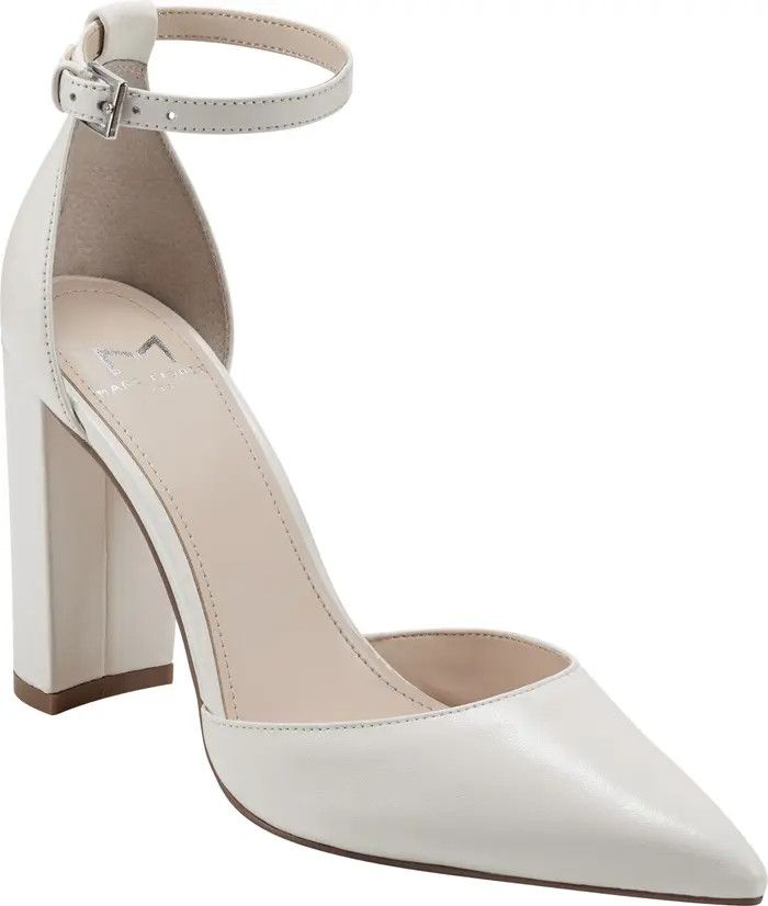 Marc Fisher LTD Arnette Ankle Strap Pointed Toe Pump | White Heels | White Shoes |  | Nordstrom