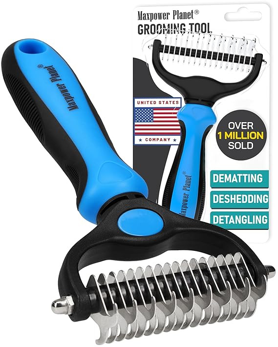 Maxpower Planet Original Pet Grooming Rake - Double-Sided Deshedding Dematting Tool, Undercoat Ra... | Amazon (US)