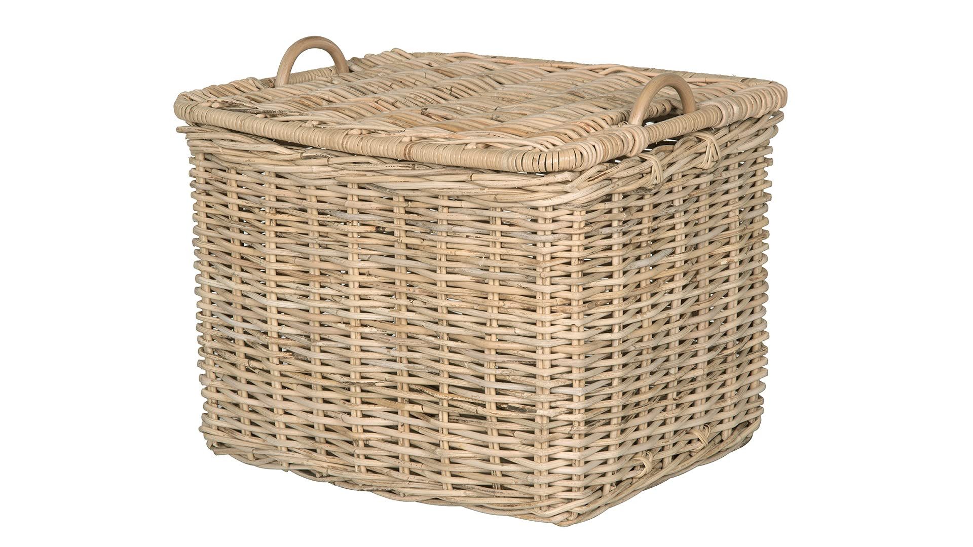 KOUBOO Rattan Core Rectangular Storage Basket with Lid, Large - Wicker Basket, Decorative Storage... | Amazon (US)
