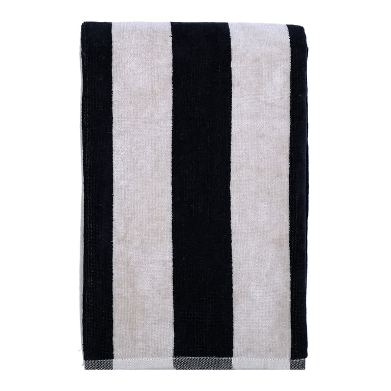 Mainstays Cabana Stripe Cotton Blend Beach Towel, 58" x 28", Blank & Tan | Walmart (US)