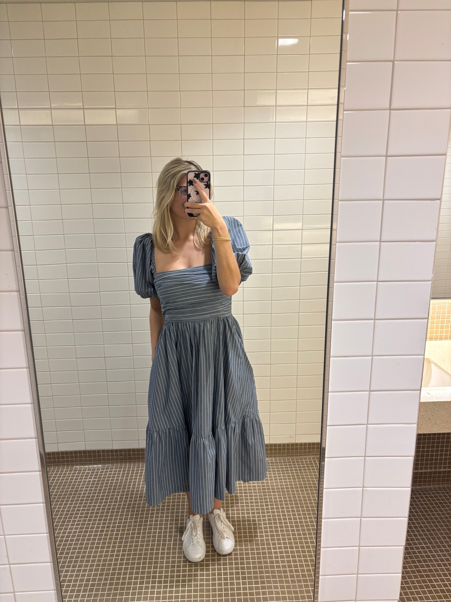 Work OOTD! I love this cute dress and how I can wear it during work days when it’s hot outside. It has spacious pockets, and is on sale, too! I paired it with my fave white sneakers today

Business casual, dress, church outfit, midi dress, workwear, comfy

#LTKWorkwear #LTKSaleAlert #LTKStyleTip