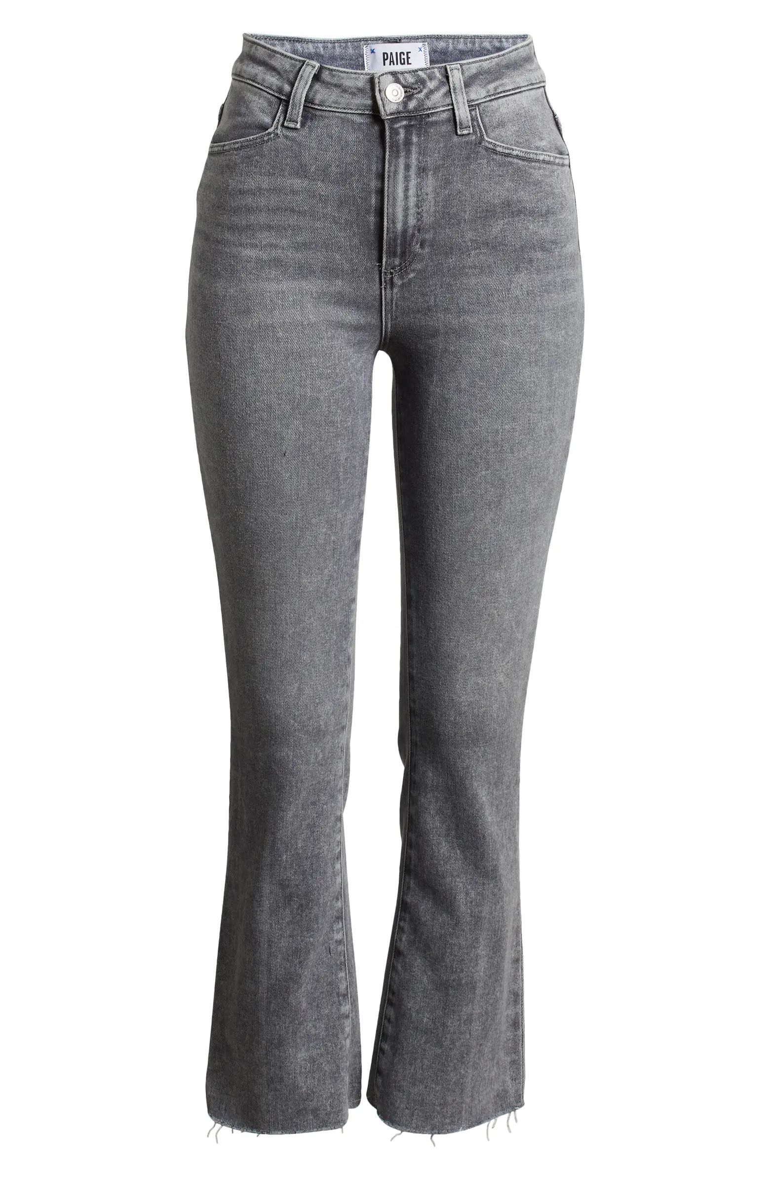 PAIGE Claudine High Waist Raw Hem Flare Jeans | Nordstrom | Nordstrom