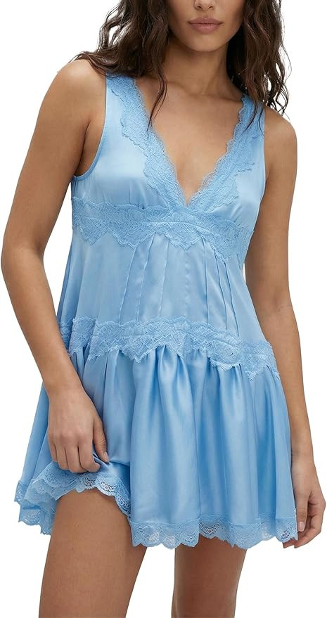 People Free Dress Dupes,People Free Dup ES,Women Lace Mini Slip Dress V Neck Flowy Summer Dress Y... | Amazon (US)