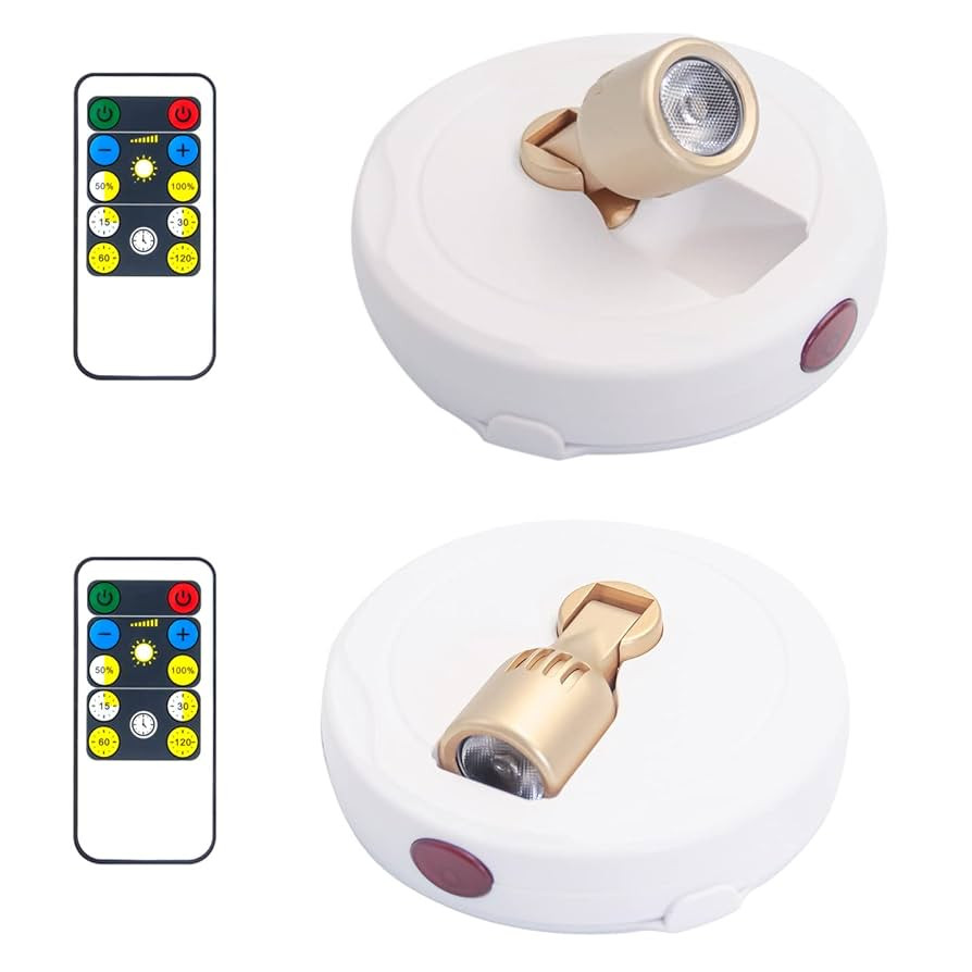 Battery Operated Spotlights, Cordless Picture Light, Dimmable Accent Lighting, Wireless LED Puck ... | Amazon (US)