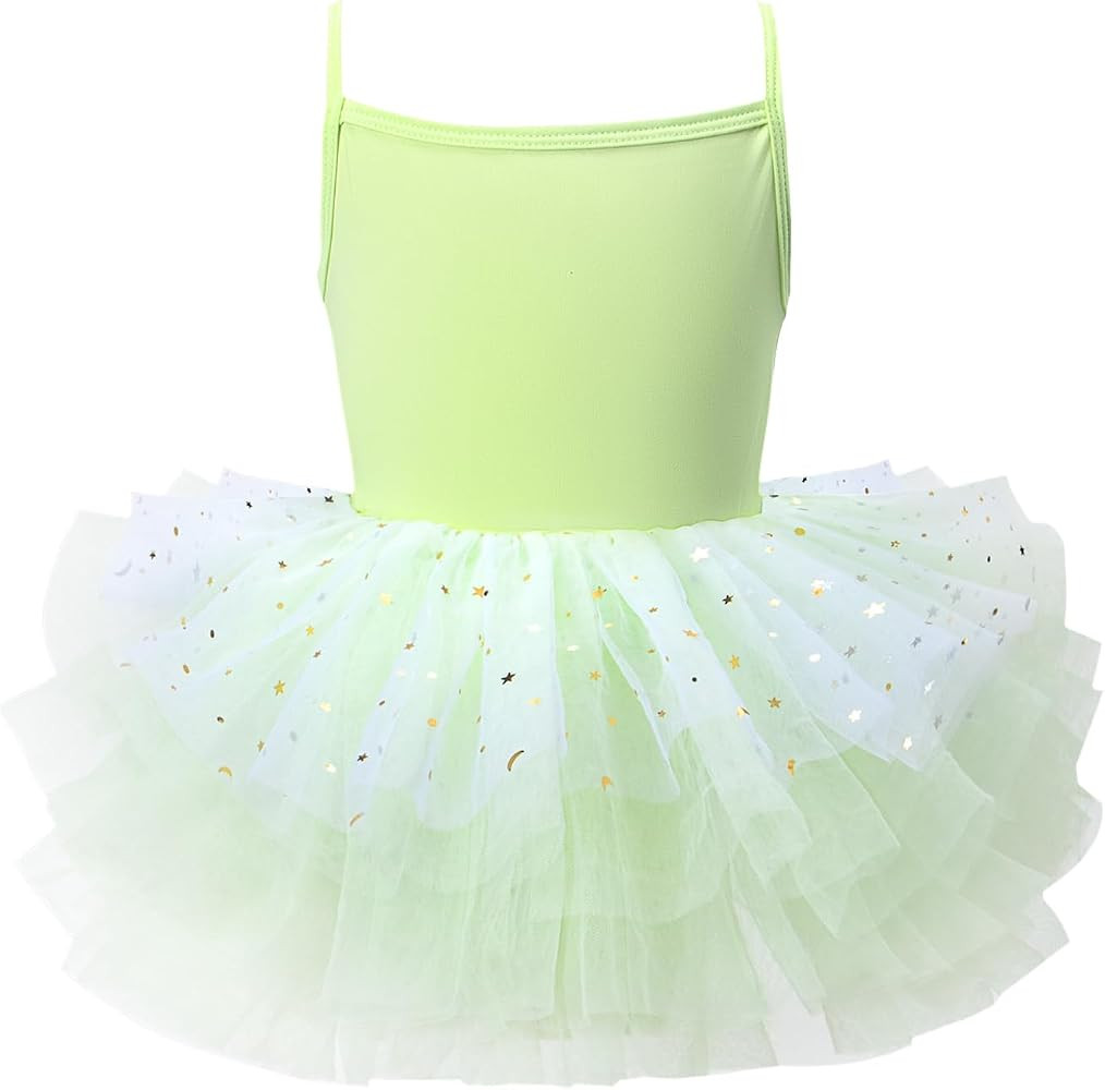 Toddler Girls Tutu Dresses Strap Shiny Tulle Ballet Leotard Ballerina Costume for Dance | Amazon (US)