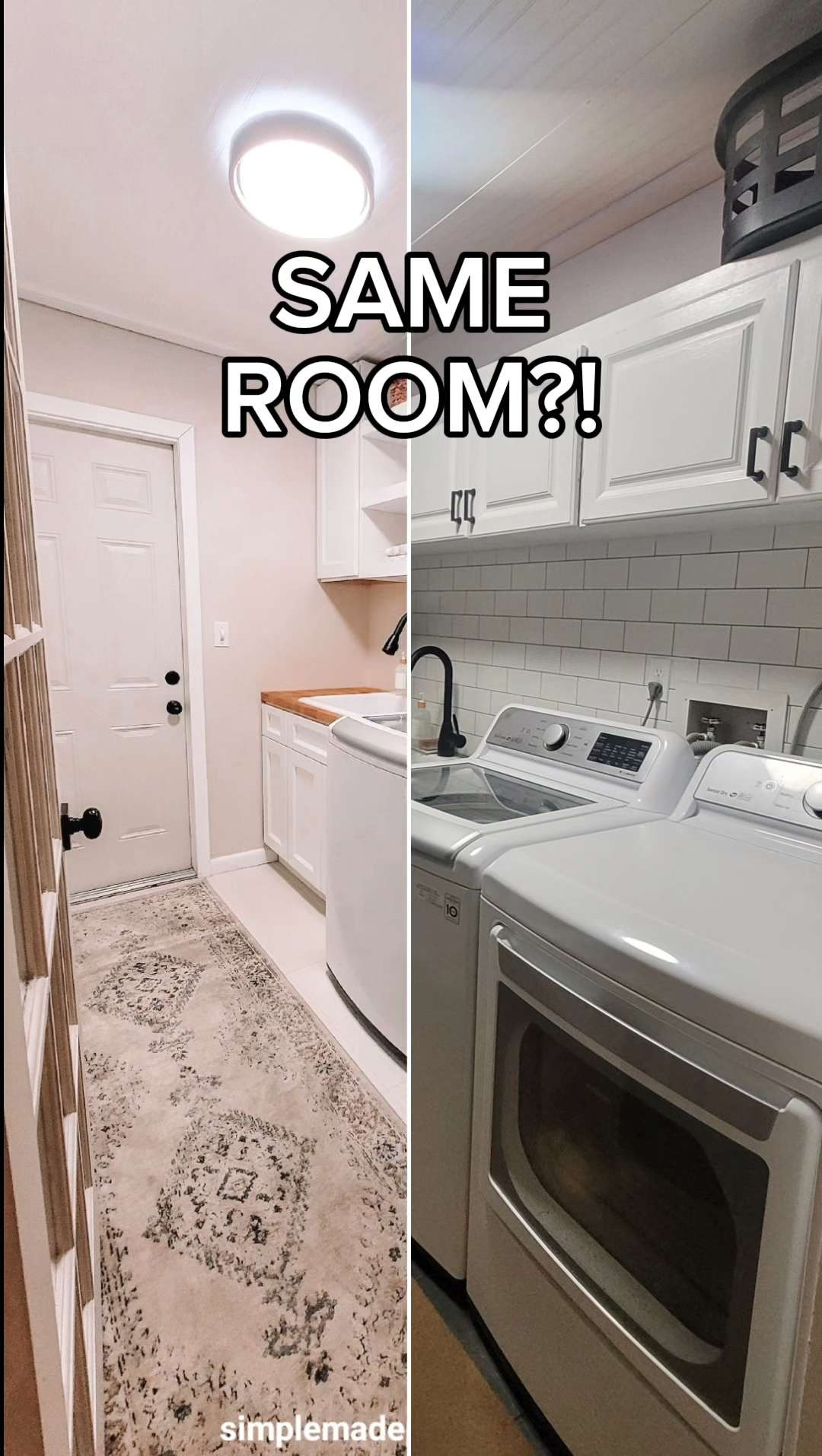 Years of “making it work” → one remodel that finally feels calm, clean, and functional. I’m sharing the full before + after, cabinet design, install, and how I organized everything on YouTube + the blog. 🧺 Cabinets • 🪵 Butcher block • 🫧 Organizing finds — all linked here 👇 👉 Watch the full remodel https://youtu.be/YqqGEP3wnZU?si=7khCIqYY9nvGAKkG 👉 See all sources + details https://simplemadepretty.com/laundry-room-remodel-cabinets-organization/ #LTKDIY #LaundryRoomRemodel #BeforeAndAfterHome #SmallSpaceMakeover #HomeOrganization #NeutralHome #ShakerCabinets #ButcherBlockCountertop #HomeRenovation 

 #LTKHome