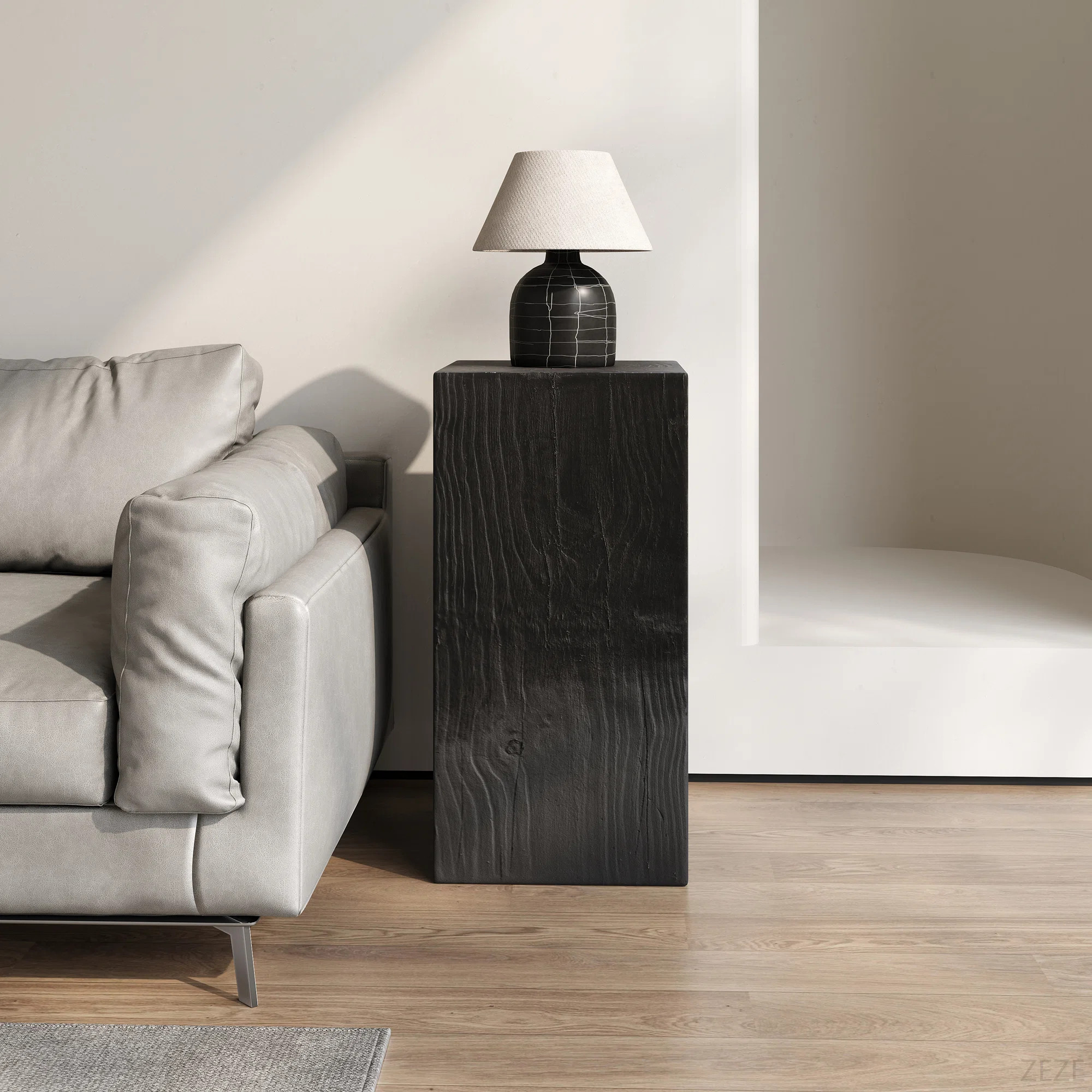 Wood-Look Square-Column MGO End Table,  H33.75",Wood-Like Distressed Finish, Mix With Different H... | Wayfair North America