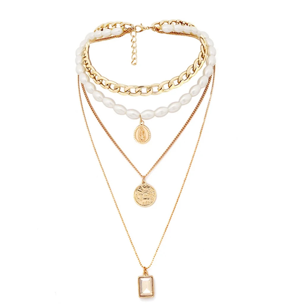 MIARHB Accessories scoop free size for women Ladies Necklace Creative Alloy Multilayer Chain Neck... | Walmart (US)