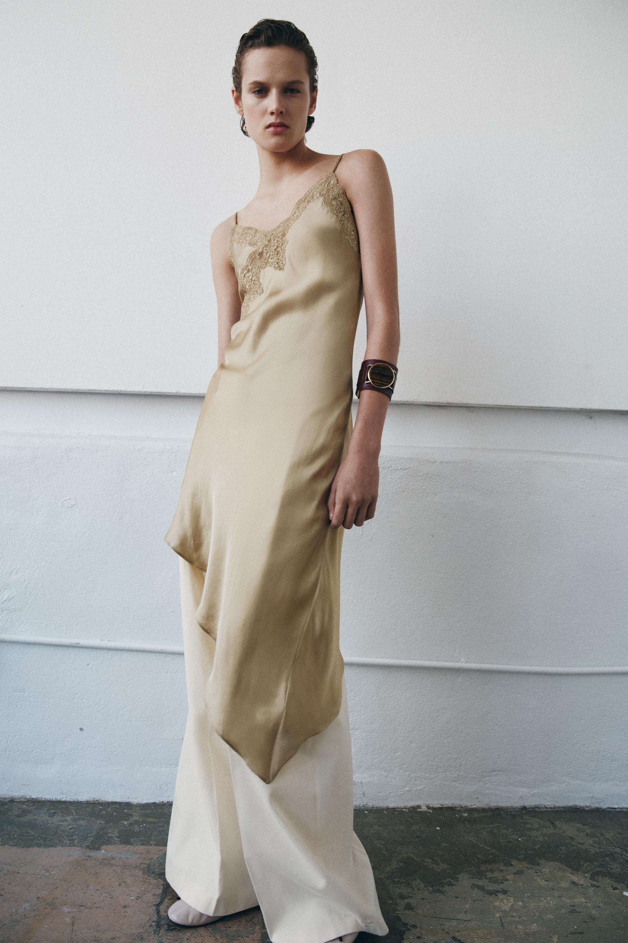 ZW COLLECTION ASYMMETRIC SATIN DRESS | Zara US