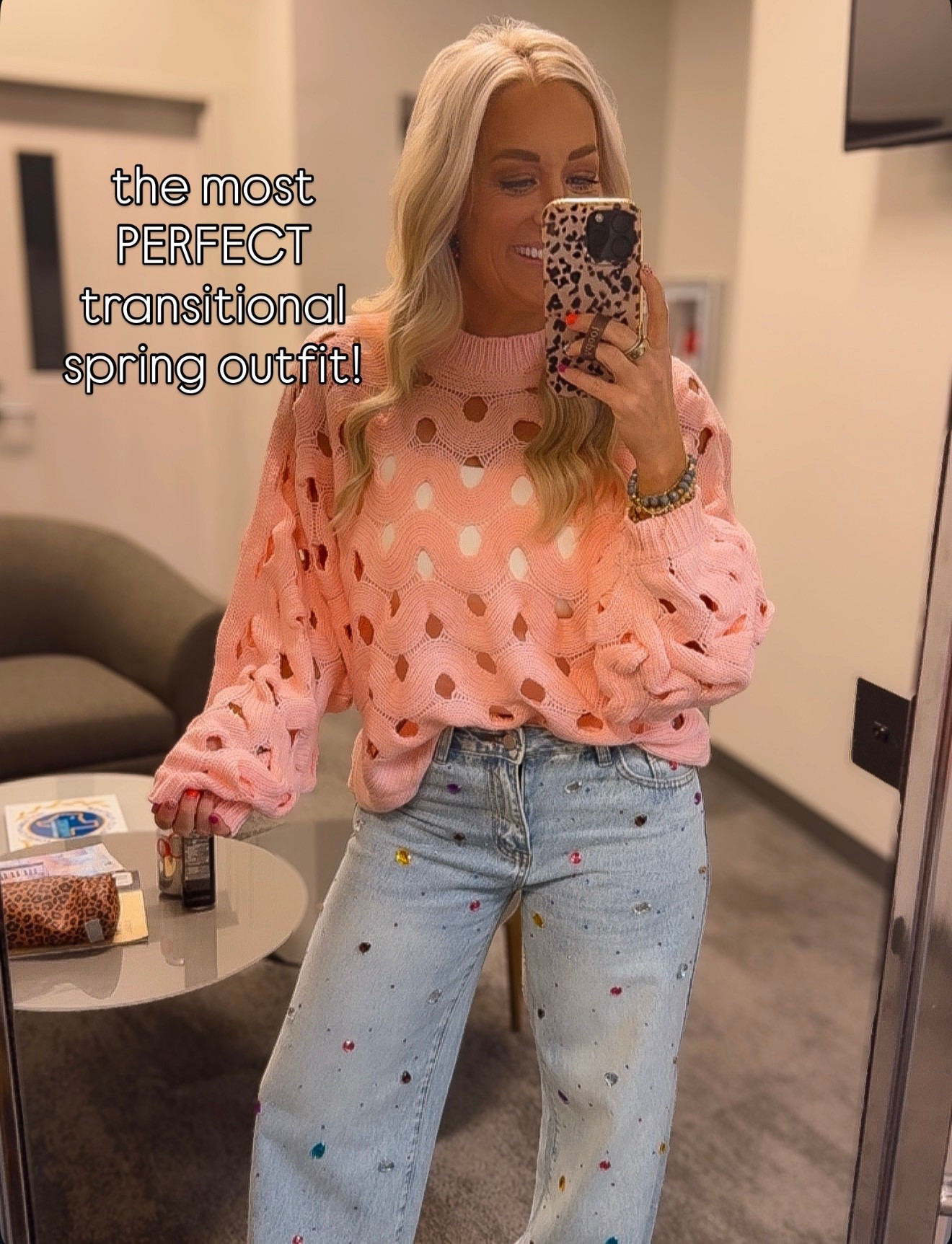 Obsessed with this fit for spring 
Sweater - small 
Jeans - medium 