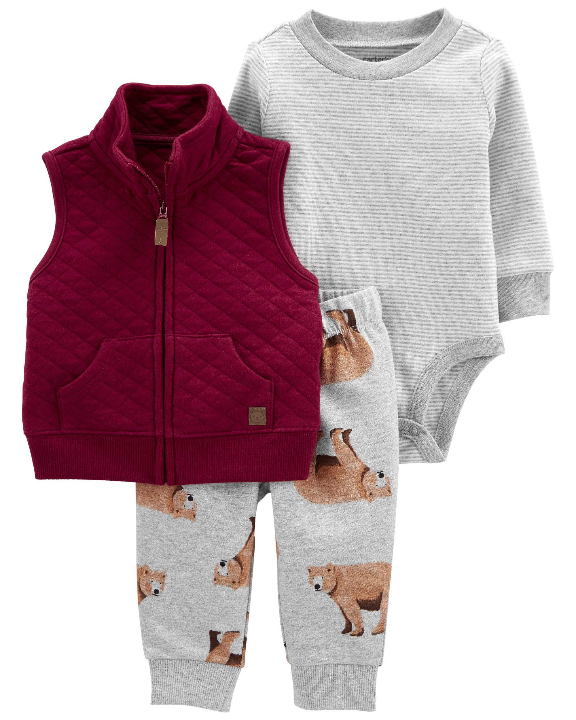 3-Piece Quilted Vest Set | Carter's
