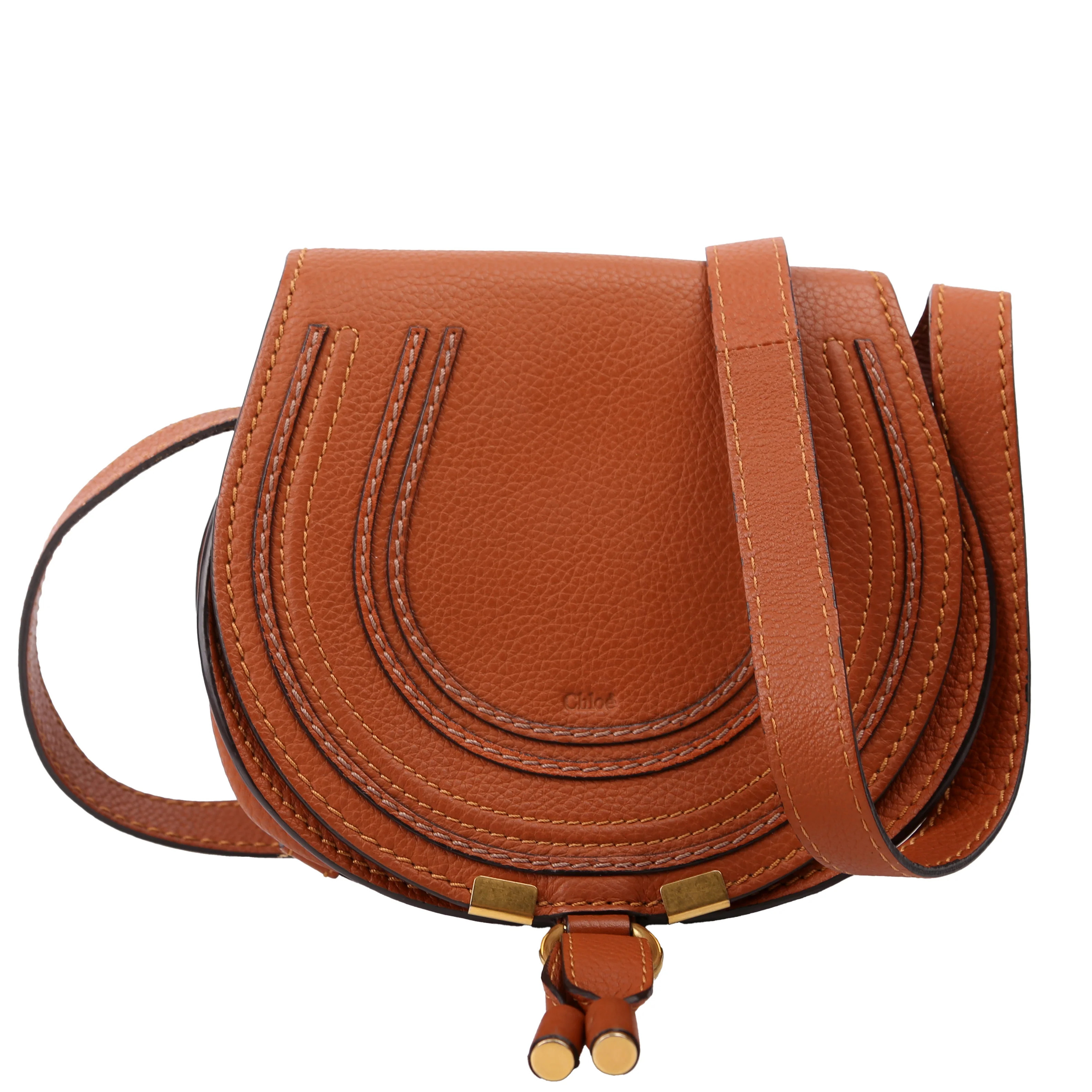 Marcie Saddle Bag Crossbody Small Brown | Keeks Designer Handbags
