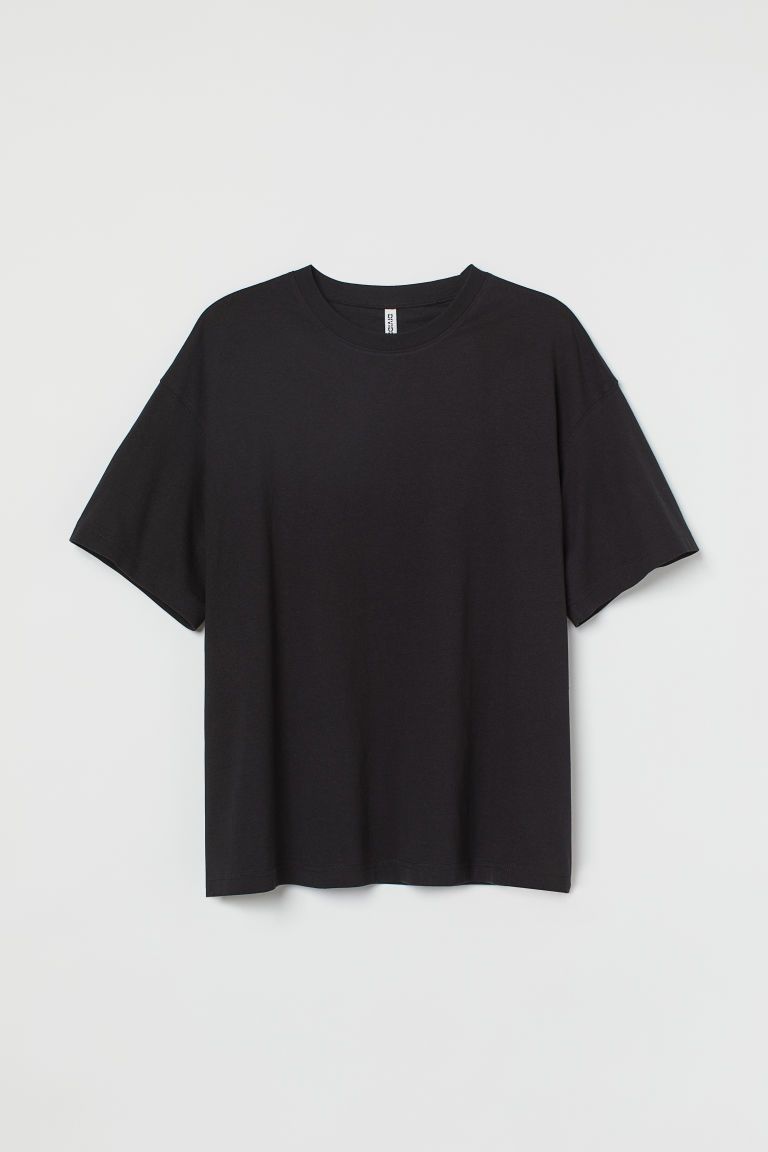 H & M - H & M+ Oversized cotton T-shirt - Black | H&M (US)