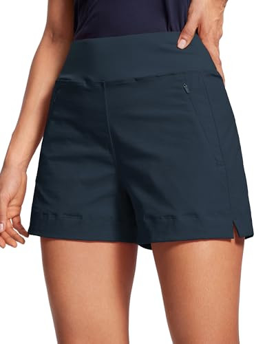 CRZ YOGA Women's Lightweight Mid Rise Hiking Shorts 4'' - Stretch for Athletic Summer Travel Outd... | Amazon (US)