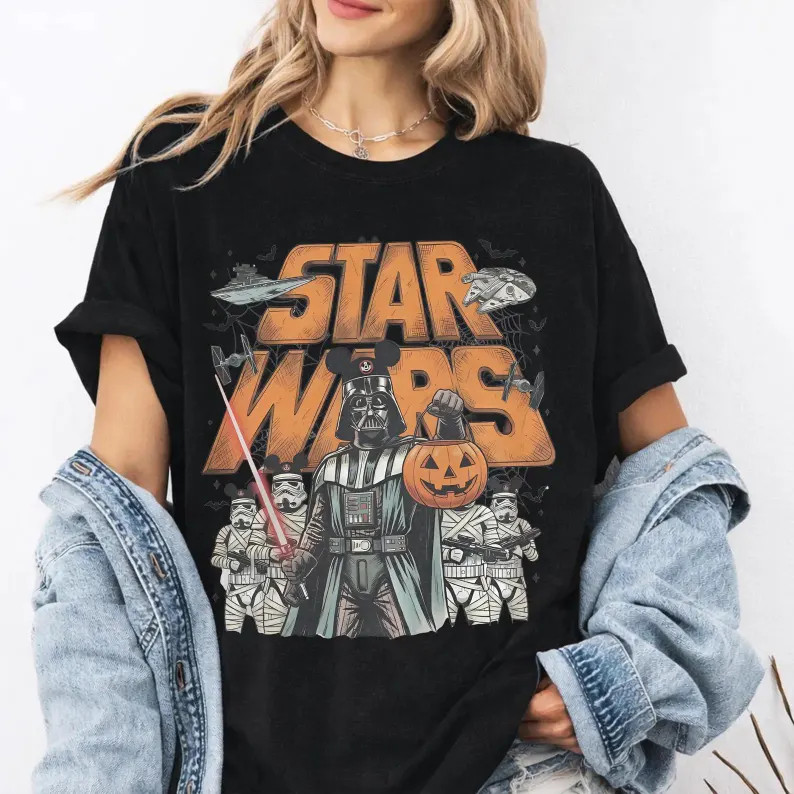 Star Wars Halloween Shirt, Darth Vader Pumpkin Disney Tee, Spooky Galaxy Halloween Shirt, Family ... | Etsy (Global)