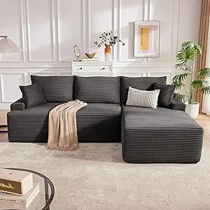 Cloud Sectional Sofa, Boneless Couch for Living Room, Modular Sectional Sofa with Deep Seat, Fluf... | Amazon (US)