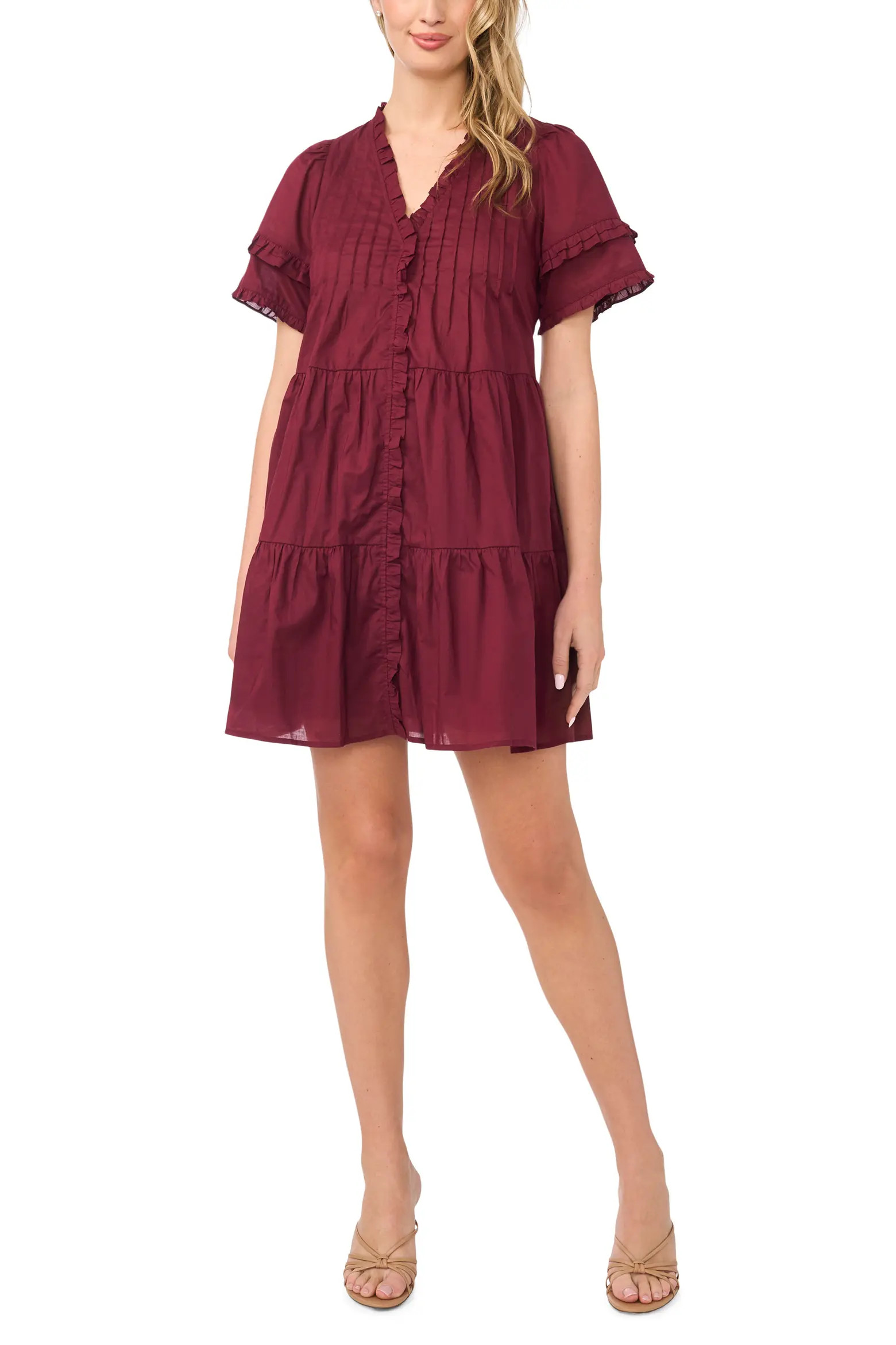 Pintuck Tiered Cotton Dress (Women) | Nordstrom | Nordstrom