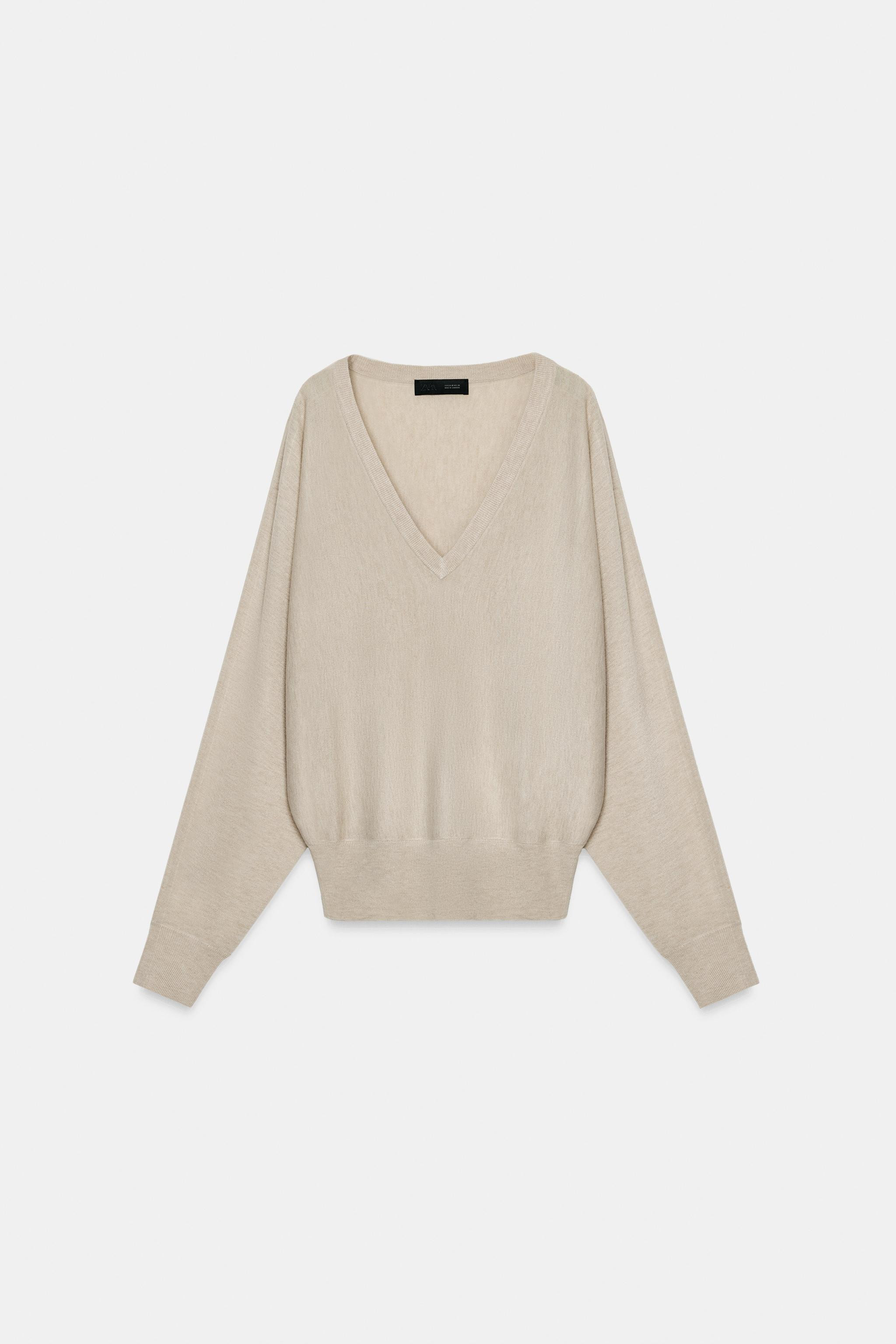 WOOL BLEND V-NECK SWEATER | Zara US