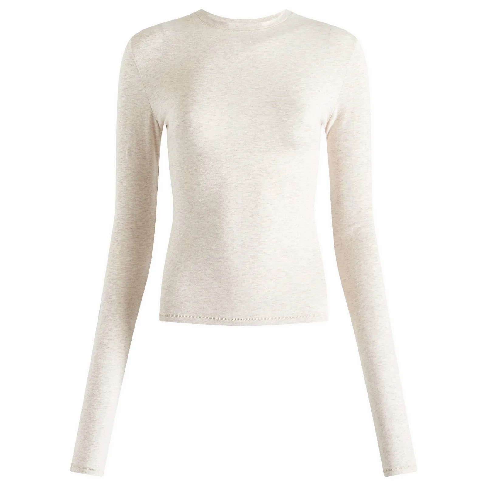 SKIMS Women's Cotton Jersey Long Sleeve T-Shirt in Oatmeal Heather, Size X-Large | END. Clothing