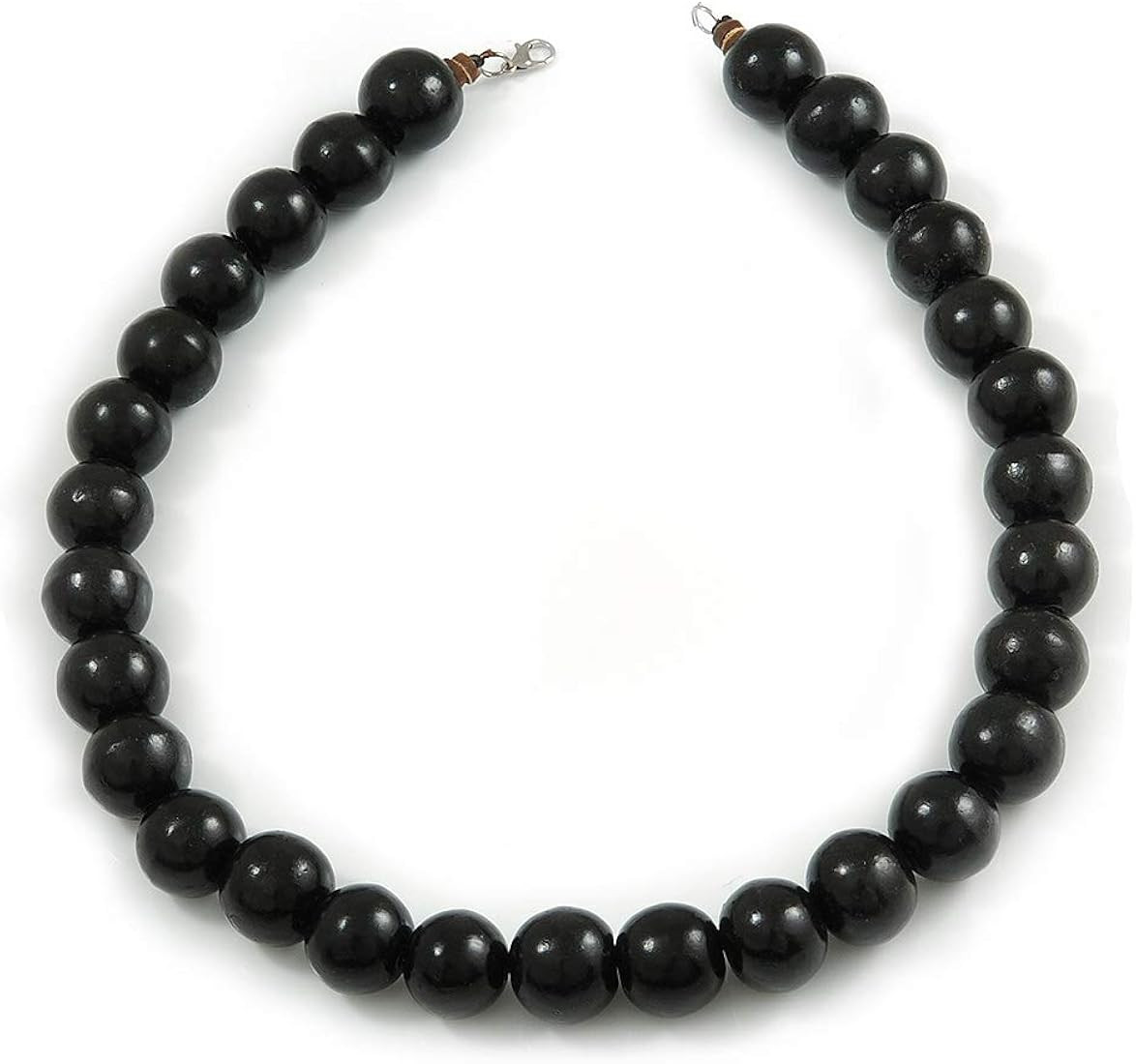 Avalaya Chunky Black Wood Bead Necklace - 60cm L | Amazon (UK)