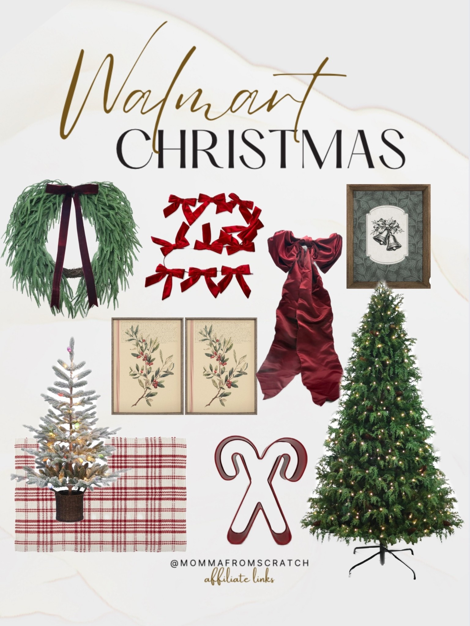 Walmart Christmas is arriving and it’s look good! Classic Christmas colors, big bow, ribbbon, wreaths, Christmas art, Christmas tree 

#LTKSeasonal #LTKFindsUnder100 #LTKHome